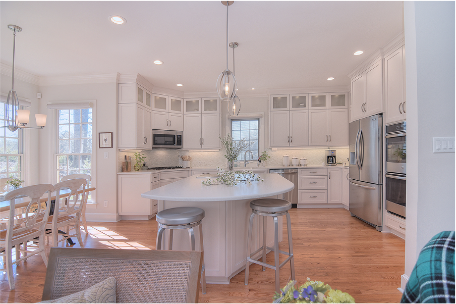 Brightened Monroe kitchen and den after a full makeover