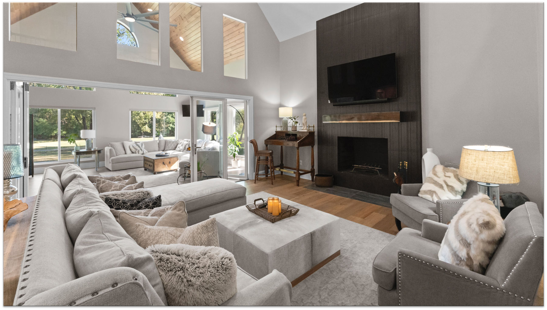 Whole home renovation with structural expansion and open connected living areas